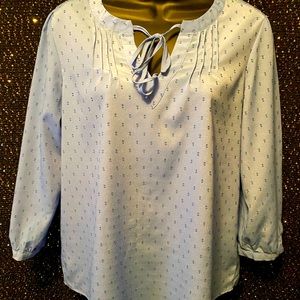 👚ELLE WOMEN’S V-NECK BLOUSE (BLUE)